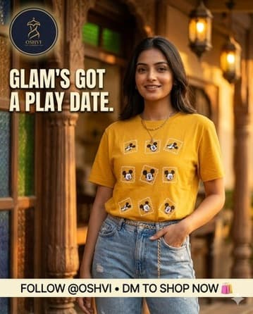 Mickey Polaroid Grid Tee